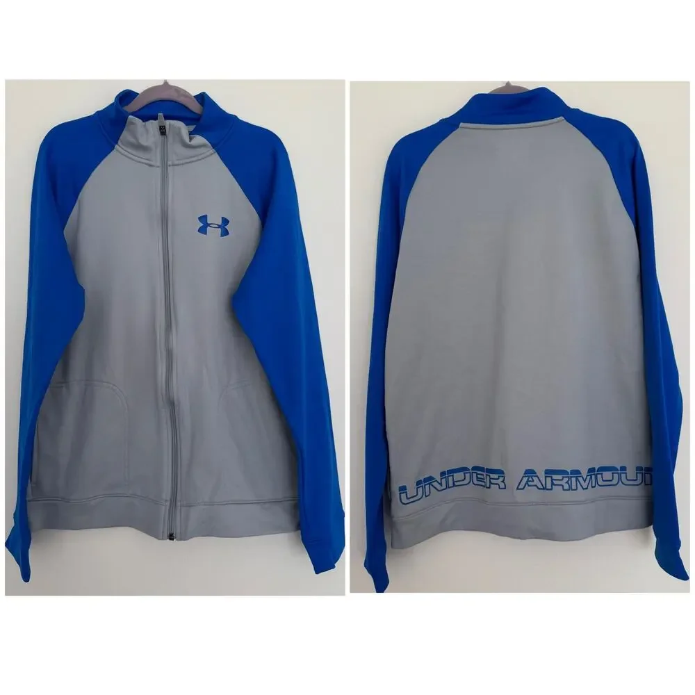 Under Armour Loose Fit, Zip Down Jacket in Blue/Gray